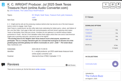 July 28, 2025 - SeekTexas featuring KC Wright with John Busbee/The Culture Buzz